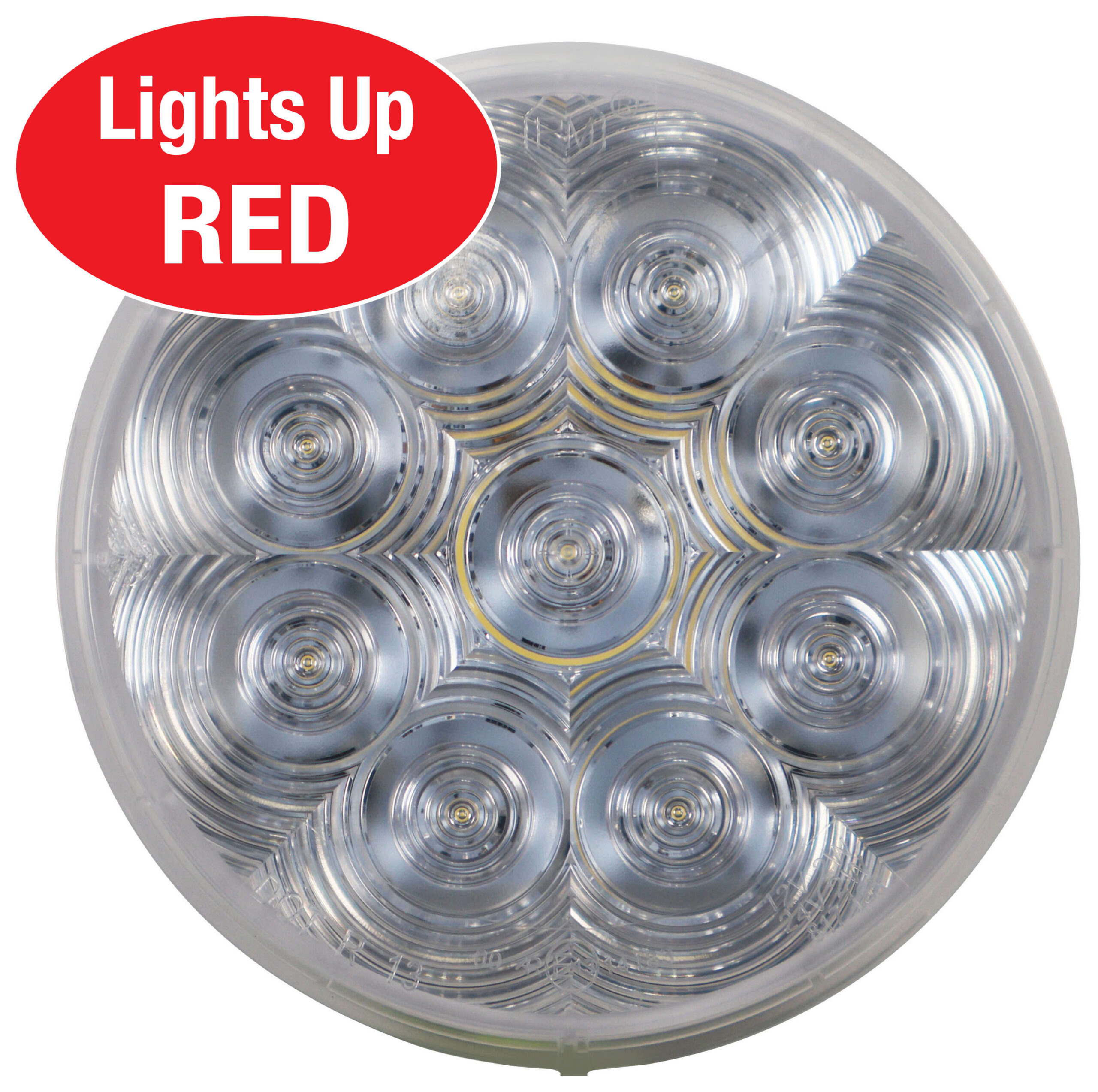 Lumen X® 4 inch Round Stop / Turn / Tail Light; grommet clear lens; poly bag