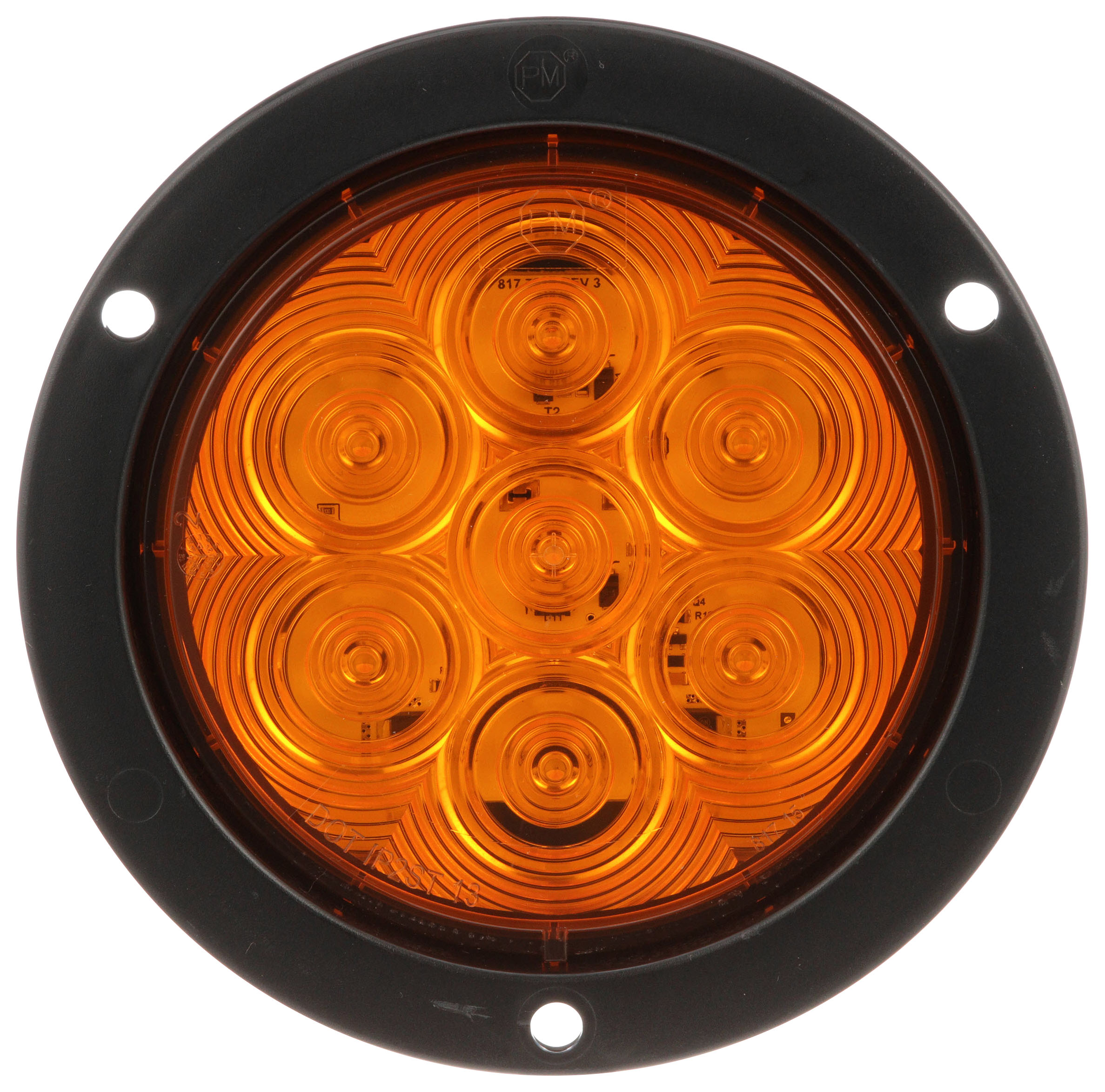 Lumen X® AMP 4 inch Round Front & Rear Turn Signal; flange; poly bag