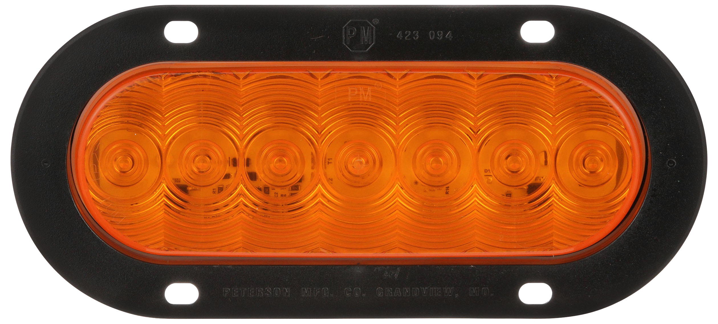 Lumen X® PL3 Oval Front & Rear Turn Signal; flange; poly bag