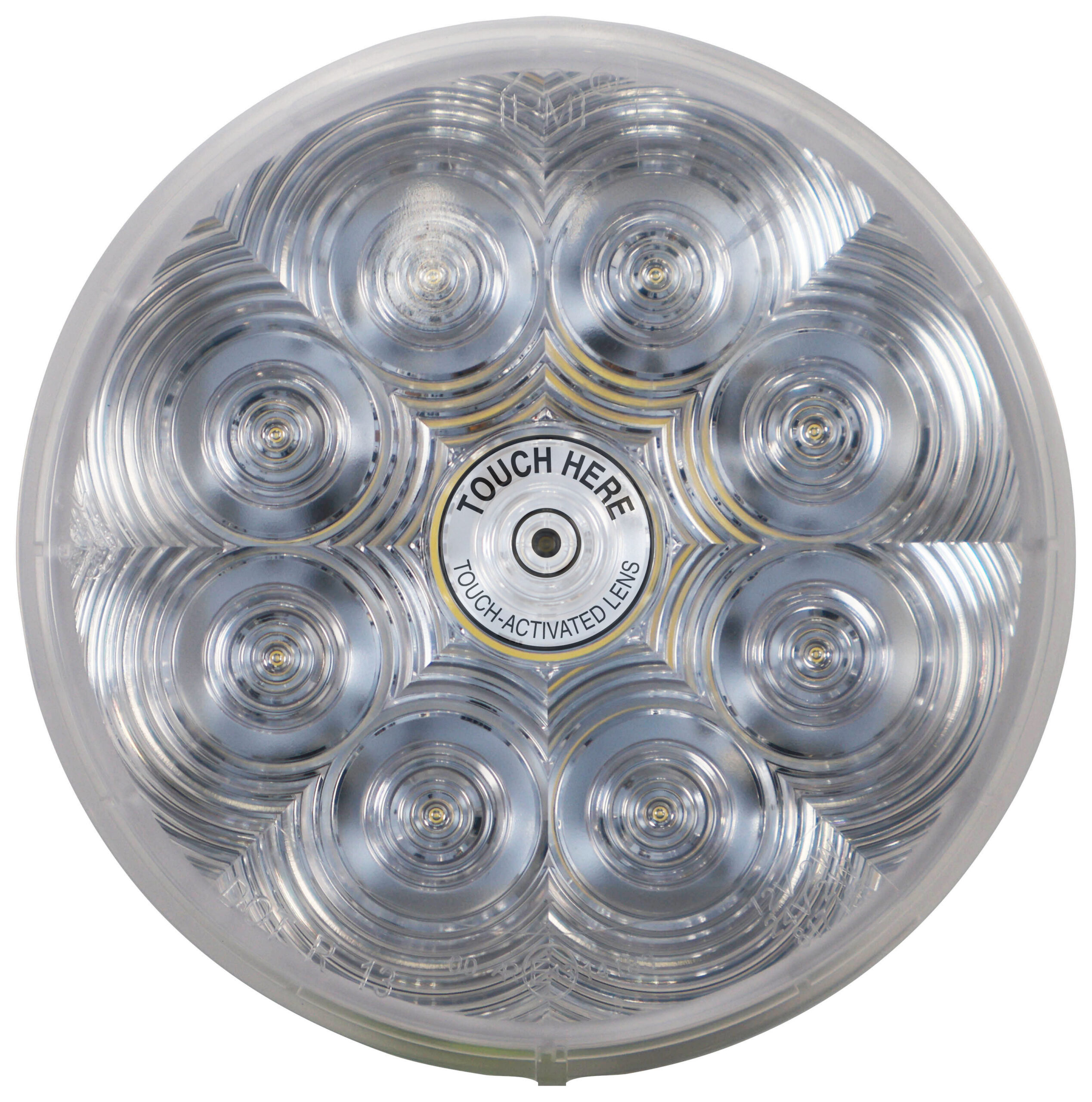 Lumen X® Round Touch On-Off Utility / Interior Light; white, stripped leads; poly bag