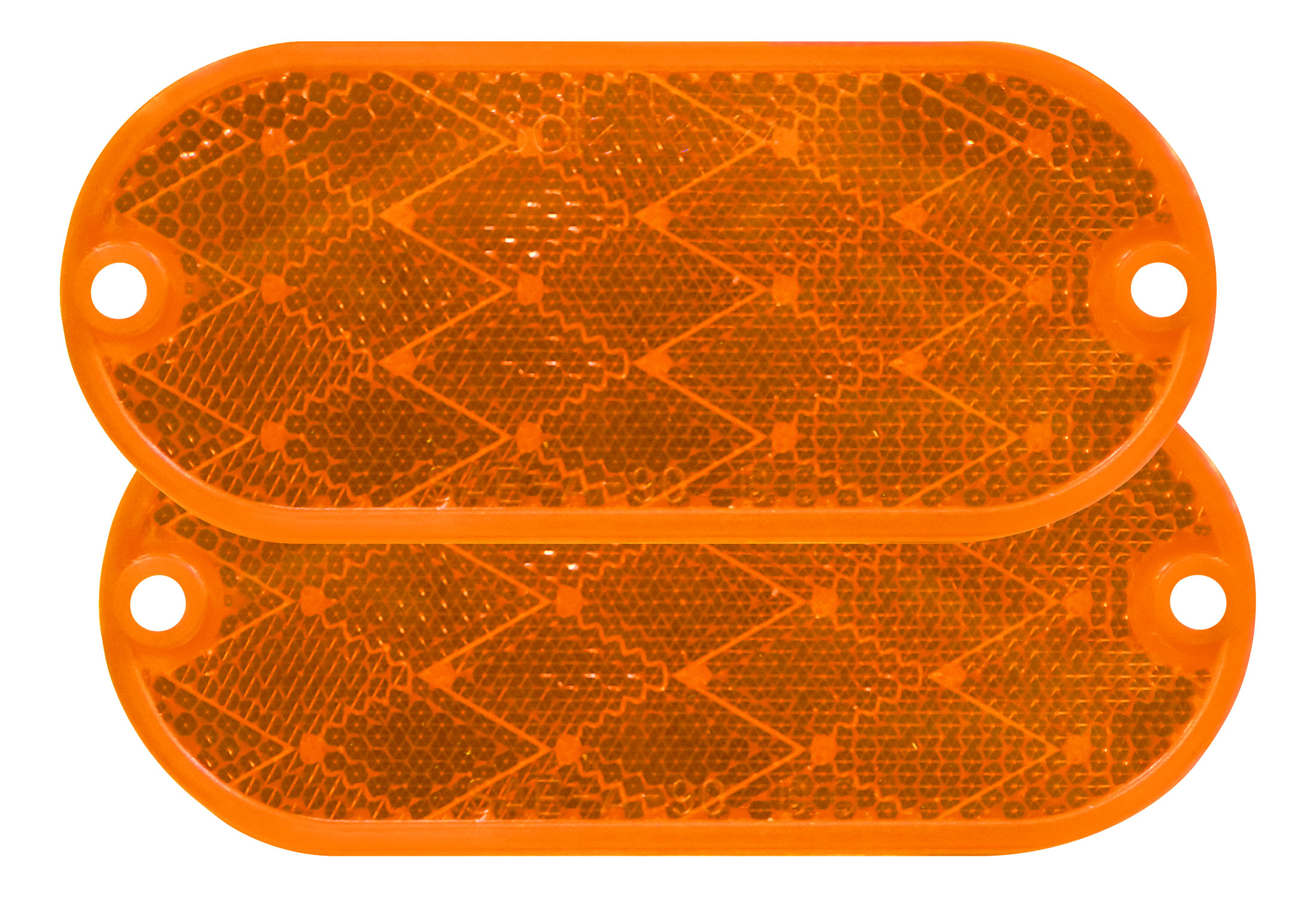 Oblong Quick-Mount Reflector; amber; poly bag